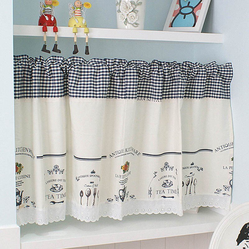 Bay Window Curtains Pastoral Style Half-Curtain La... – Vicedeal