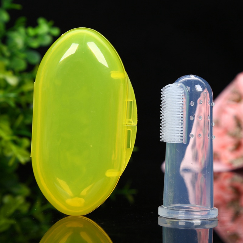 Baby Finger Toothbrush With Box Children Teeth Clear Massage Soft Silicone Infant Rubber Cleaning Brush Massager Set: Y