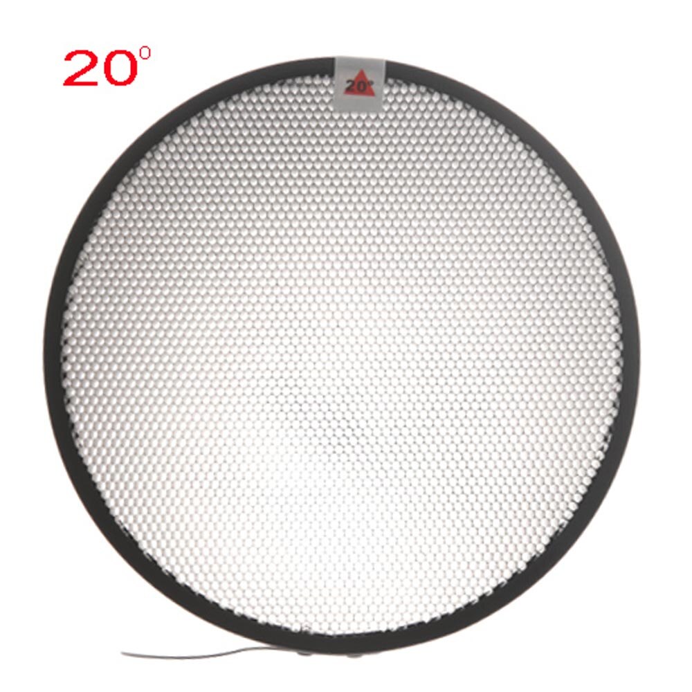7" 18cm Bowens Standard Reflector Dish 10 20 30 40 50 60 Degree Honeycomb Grid Soft Diffuser Lamp Shade for Strobe Flash Light: 20 Degree Grid