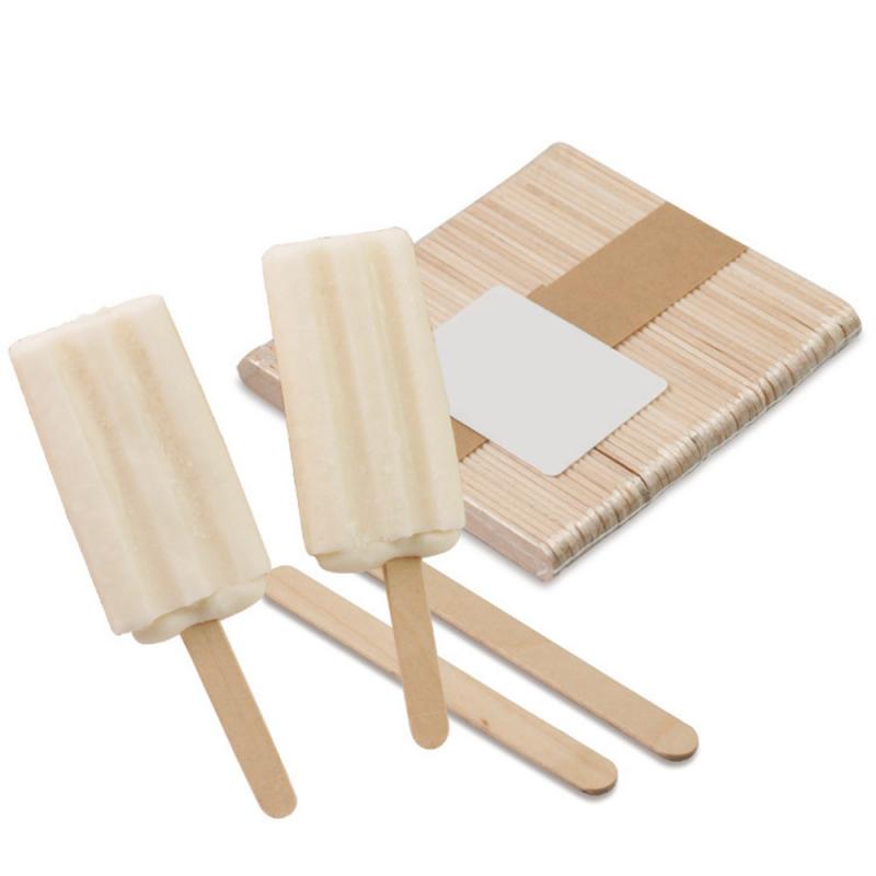 100 Pcs Natural Wooden Popsicle Stick Kids Hand Crafts Art Ice Cream Lolly Cake DIY Making Ice Cream Stick Popsicl Accesories