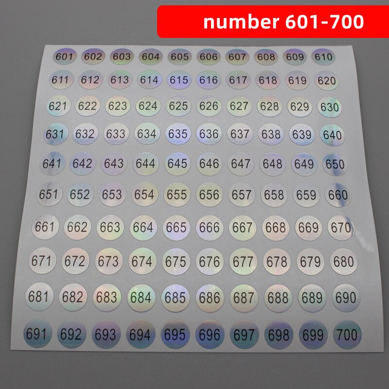 1-1000 nummer klistermärke etikett för nagellack färg gel lack märkning numrering manikyr verktyg: Nummer 601-700