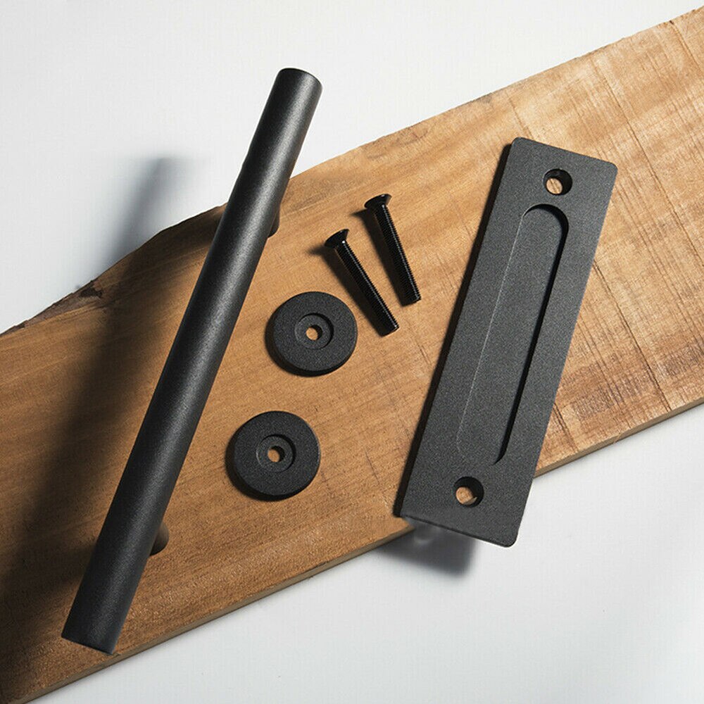 1 X Door Handle 2 X Screw 12\" Barn Door Handle Sliding Flush Pull Wood Door Gate Hardware Stainless Steel