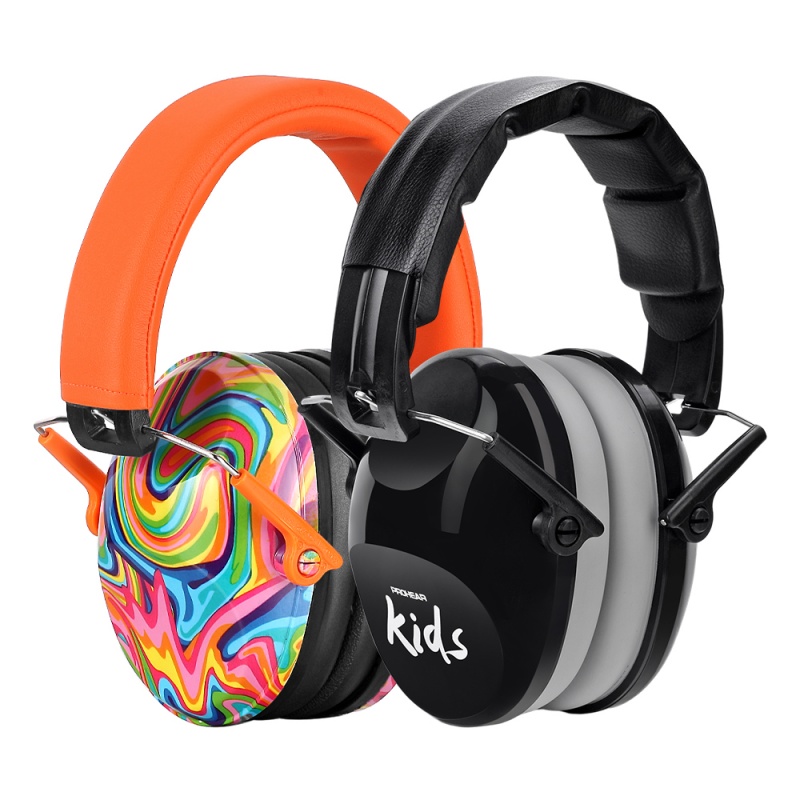 PROHEAR Kids Earmuffs Set Passive Noise Reduction Ear Protection for Children Autism Cartoon Print Ear Muffs Hearing Protectors: PURPLE