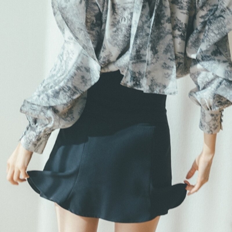 Mini Jupe trompette taille haute, japonais Chic à fermeture éclair, Jupe sirène élégante à la hanche, printemps 2022