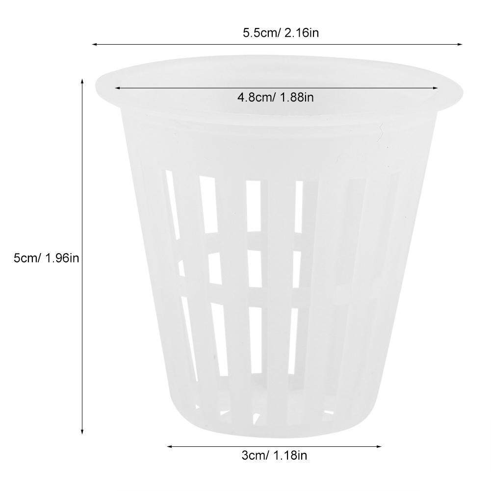 10 stk/sæt holdbar sikker plast hydroponisk kurv kop til haven balkon plantning hydroponisk aeroponisk plantning vokse klon: Hvid
