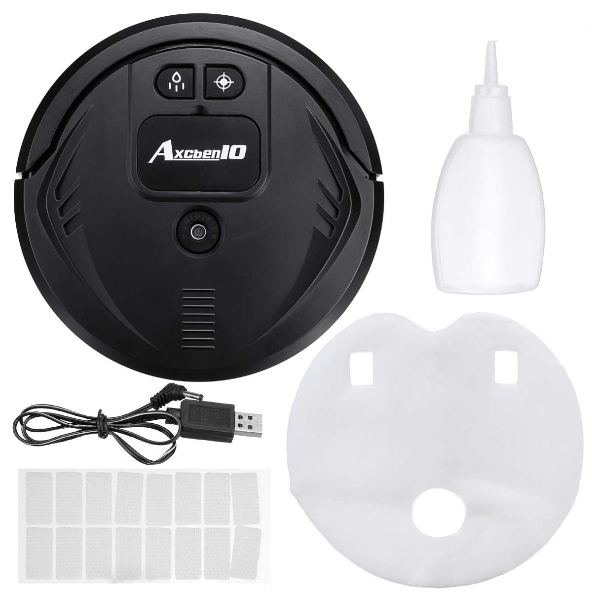 3-in-1 UV Disinfection Smart Vacuum Cleaner Sweeping Mopping Robot Auto Dust Sterilize With Spray Tunction USB Rechargeable: Black USB Recharge