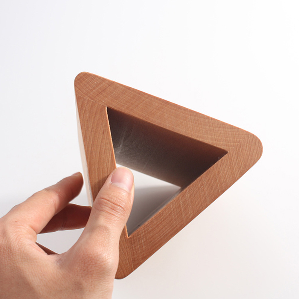 Moule à pâte à plier triangulaire pour l&#39;artisanat du cuir, outil de pliage auxiliaire en bois de hêtre, rayon fixe R10/R12/r15 mm