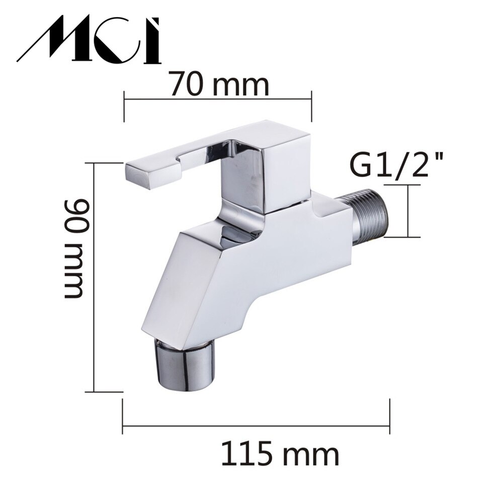 Veggmontert vaskemaskin bibcock enkelt kaldt vann krom polert sink legering vegg kran hage vann kran servant kran mci