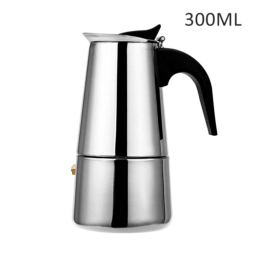 2/4/6 kopjes koffiezetapparaat pot roestvrij staal mocha espresso latte percolator fornuis koffiezetapparaat pot percolator thuis drankgereedschap: Saai