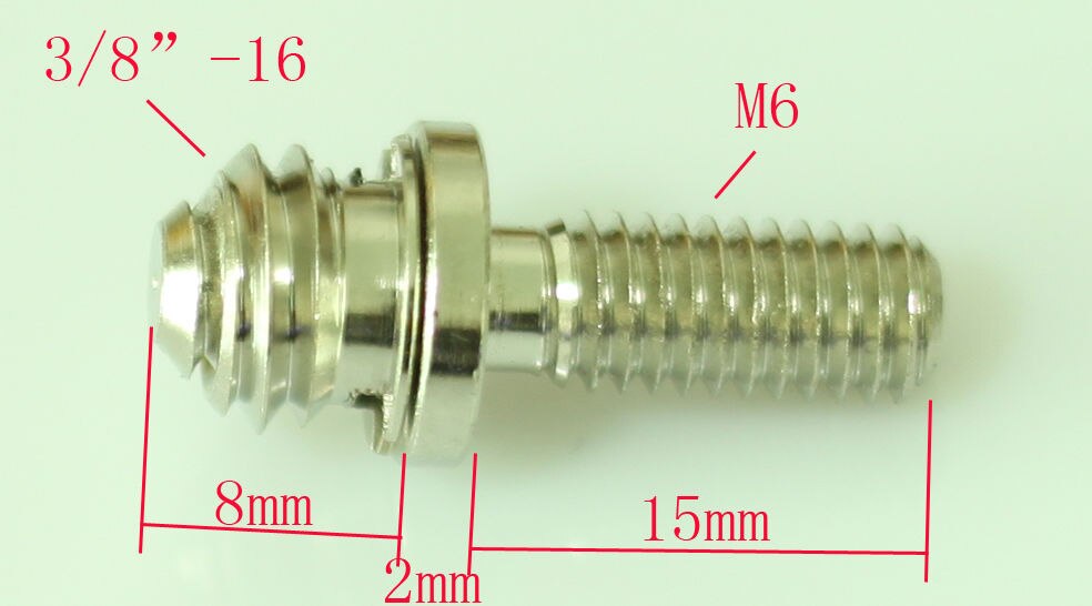3/8"-16 Male Threaded to M6 Male Threaded screw unit Adapter for tripod camera
