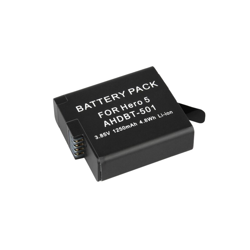 Batterij 1250 mah voor gopro hero 7 6 5 go pro hero 5 hero 6 hero 7 black ahdbt 501 ahdbt -501 camerabatterijen oplader: 1 batterij