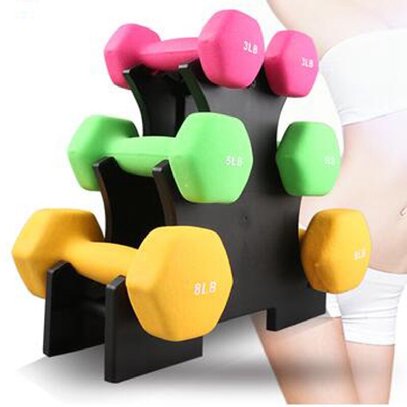 Dip Dumbbell Dumbbell Plated Plastic Dumbbell Frame with 6 ABS Dumbbell Racks on Both Sides