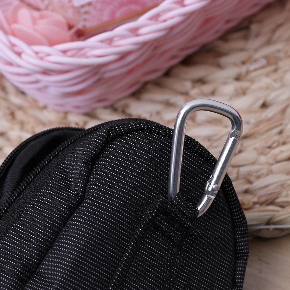 Lightweight Canvas Mini Golf Ball Holder Pouch Bag Golf Tees Pouch Bag (Black)