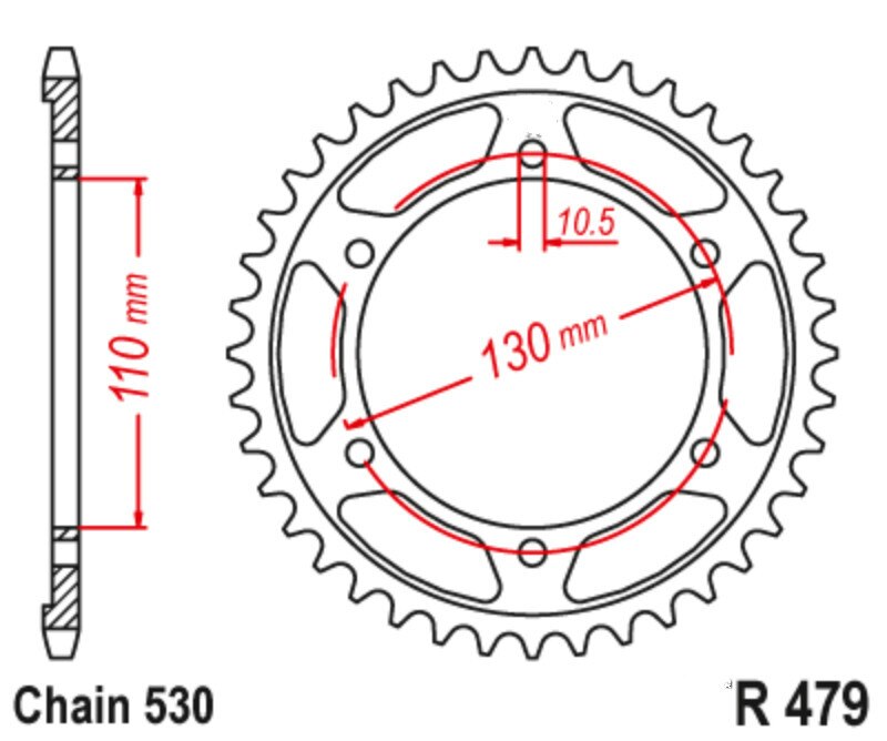 530 Motorcycle Rear Sprocket Gear for Yamaha XJR1300 5WM Racer YZF-R7 YZFR7 FZS1000 FZ1 FZ6 Fazer YZF-R6 YZFR6 YZF R6 R7 R1