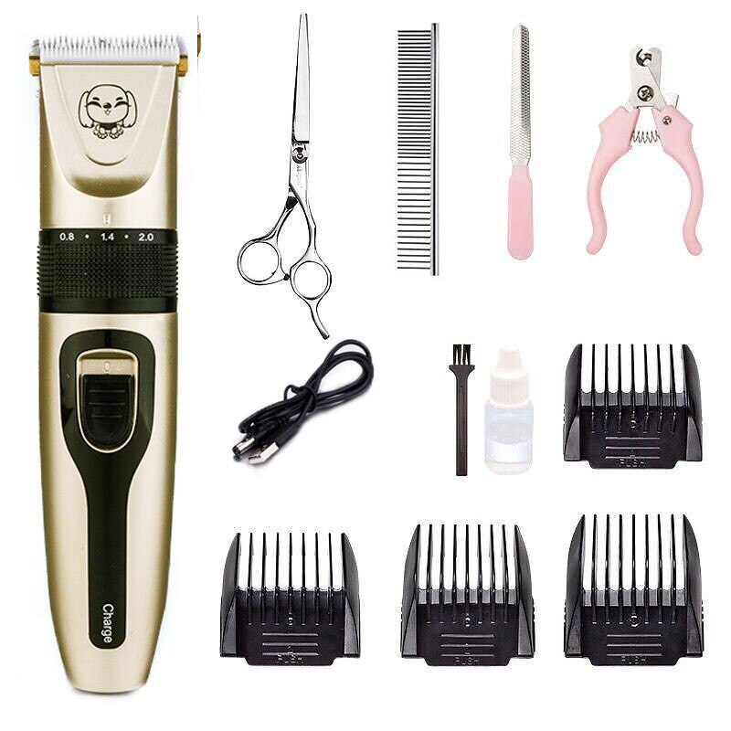USB Rechargeable Pet Dog Hair Trimmer Animal Grooming Labrador Golden Retriever Dog Hair Trimmer Pet Nail Clipper Pet Grooming: Set 3