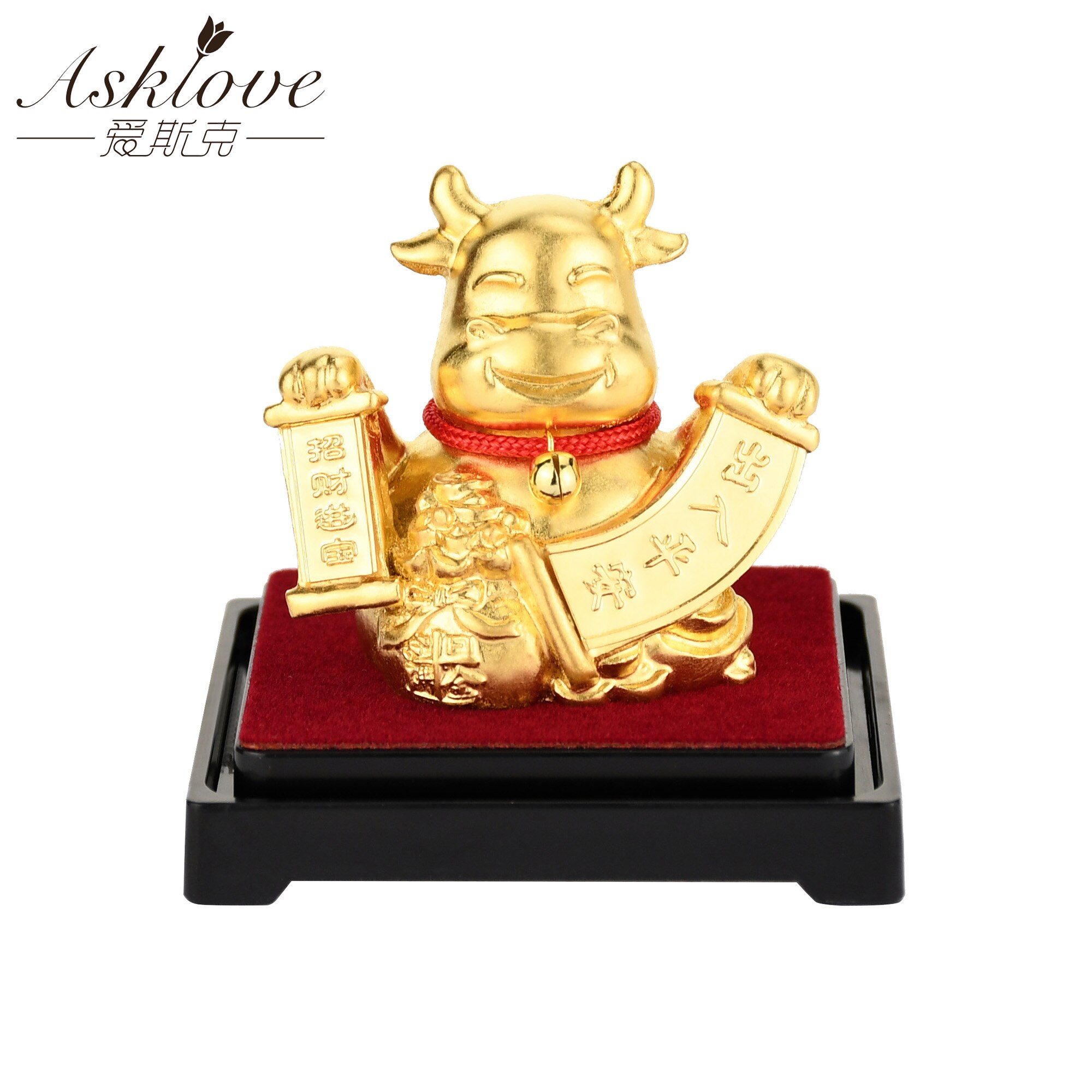 Chinesische Sternzeichen Sammeln Reichtum Ornamente 24k Gold Folie Fengshui dekor Drachen/Ratte/Schwein/affe Auto Glück handwerk Heimat Sekretariat Dekor