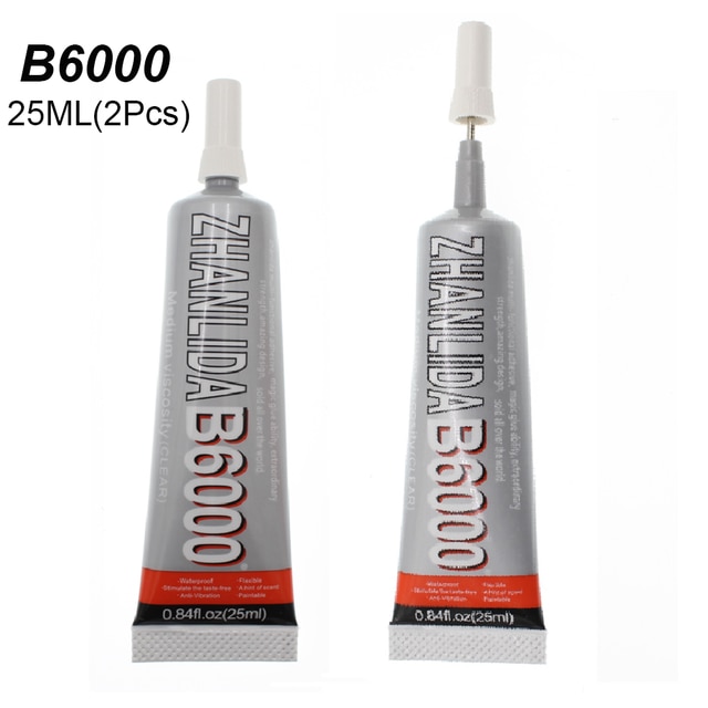 Transparent 2Pcs 25ml B7000 Glue Phone Screen Glass Epoxy Adhesive Wood Textile Clothes UV Component PVA B6000 E6000 E8000 T6000: B6000 25ML 2Pc