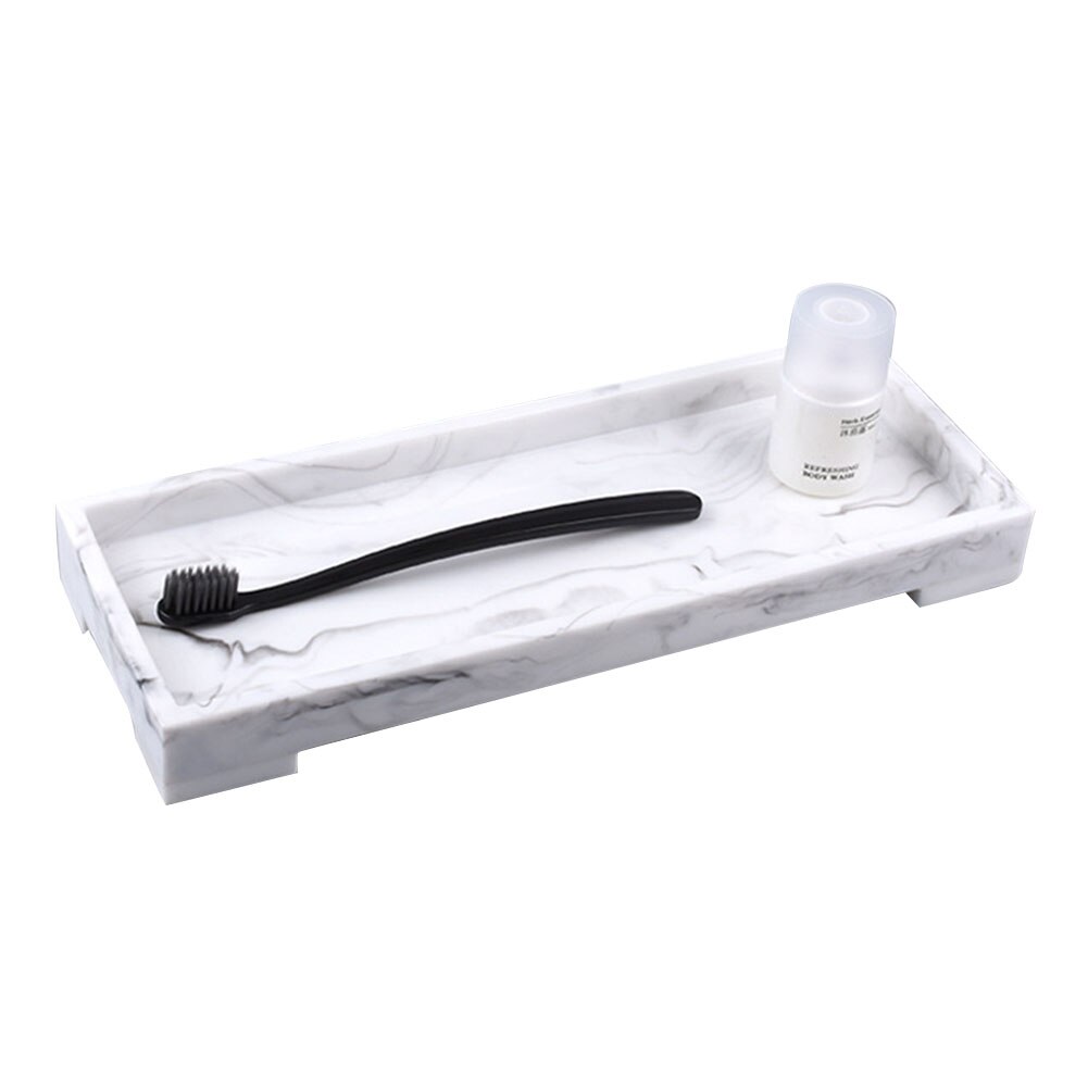 For Toothbrush Toothpaste Soap Towel Stotage Waterproof Chinese Style Toilet Accessories Bathroom Tray Marble Pattern Home Hotel