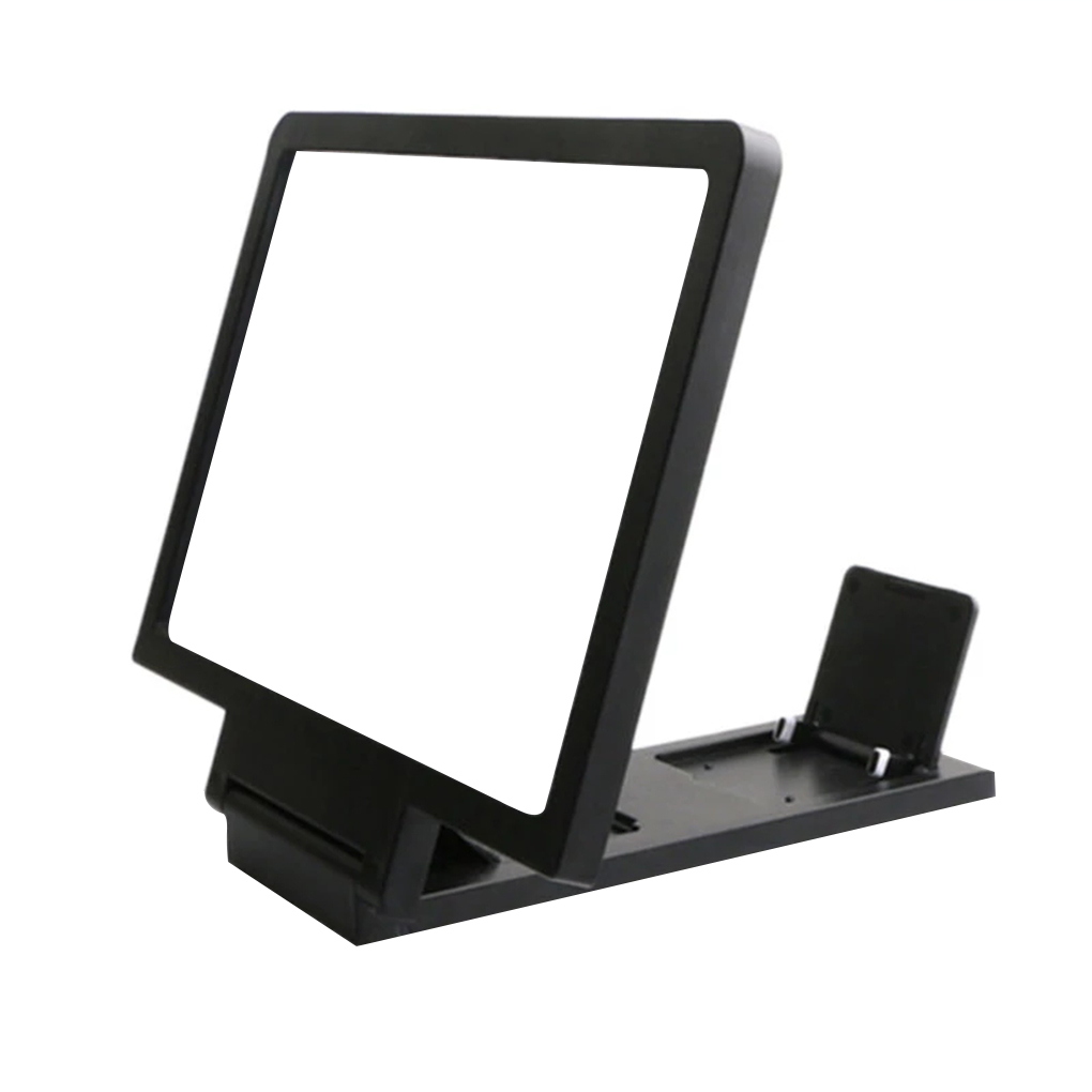 Desktop Phone Screen Magnifier Phone Magnifying Glass Screen Cellphone Phone Holder Stand Universal Magnifier Holder Bracket: Black