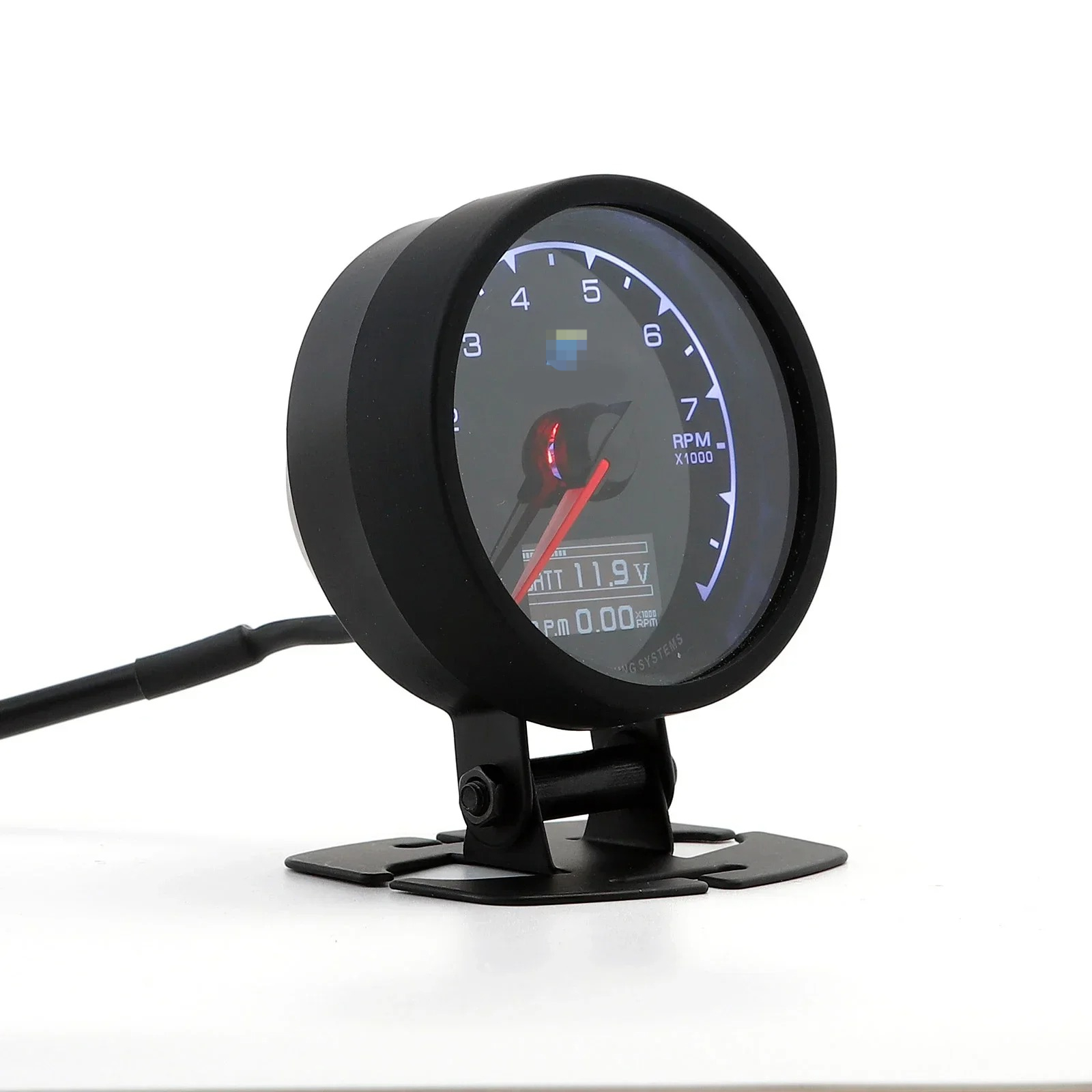 Greddi Messgeräte 62 mm 7-Farben-Schub-Messgerät, Auto-Messgerät, Multi D/A, LCD-Anzeige, Ölpresse, Drehzahl, Turbo-Vakuum-Wassertemperatur mit Sensor: dunkel Grau