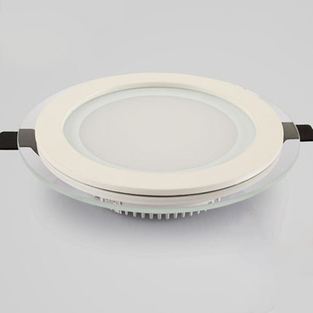 High Brightness Smart Dimmable LED Glass Downlight Round Shape Glass Panel Lights Ceiling Recessed Lamps 6/12/15W