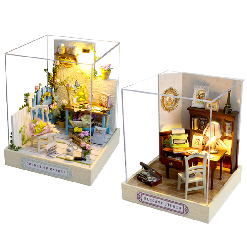 CUTEBEE Doll House Miniature DIY Dollhouse with Wooden House Furniture Toys for Children Birthday Z07: CD