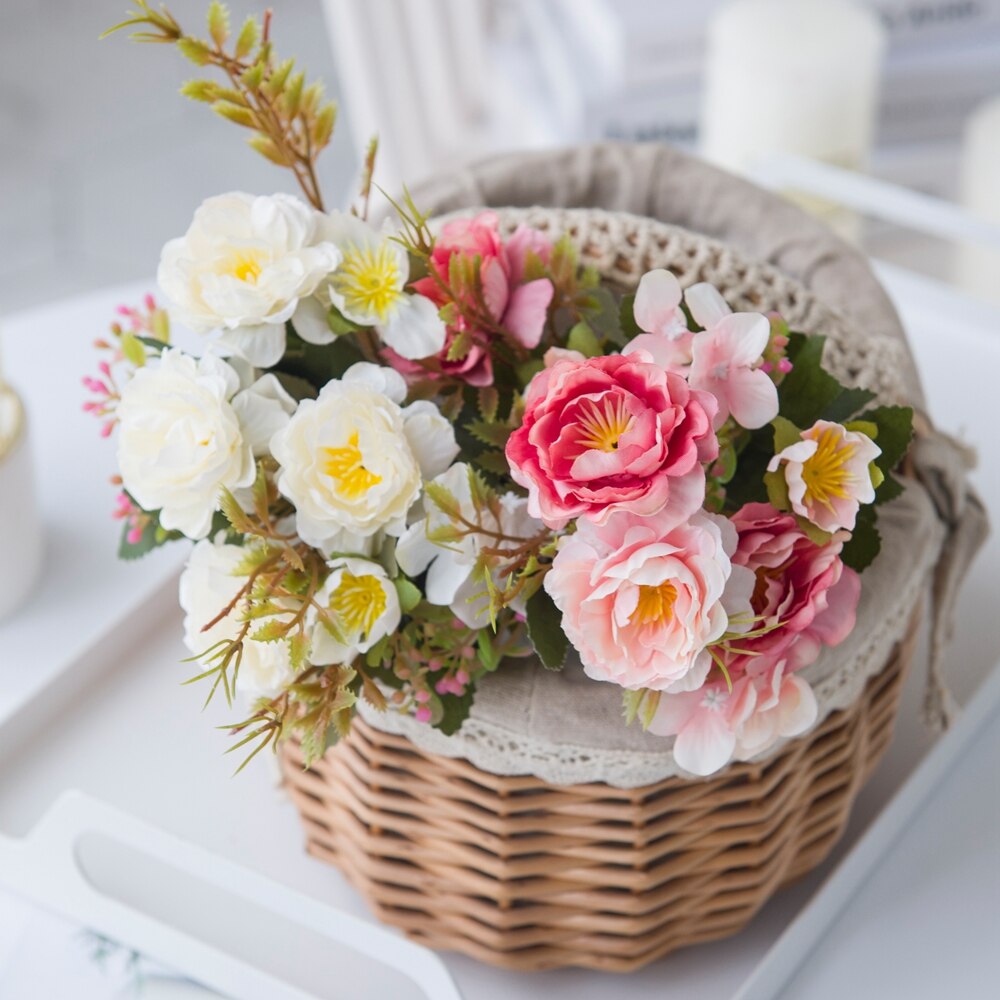 Künstliche Blumen Weihnachten Dekorationen Vasen für Heimat Hochzeit Dekorative Blumen die Seide Pfingstrose DIY Ornamentalen blumentopf