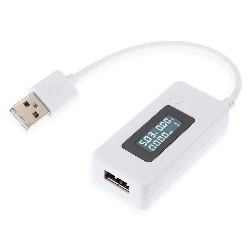 Usb Tester Medidor De Corriente De Voltaje Portátil Arts Cargador Móvil Capacidad Detector Monitor Voltímetro Amperímetro: white usb