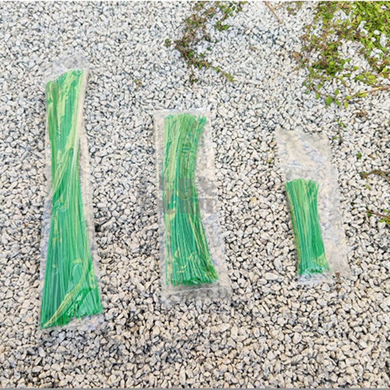 Lot de 100 attaches métalliques pour plantes de jardin prédécoupées, prêtes à être coupées, petites et courtes, vertes, accessoires de fixation pour plantes de jardinage