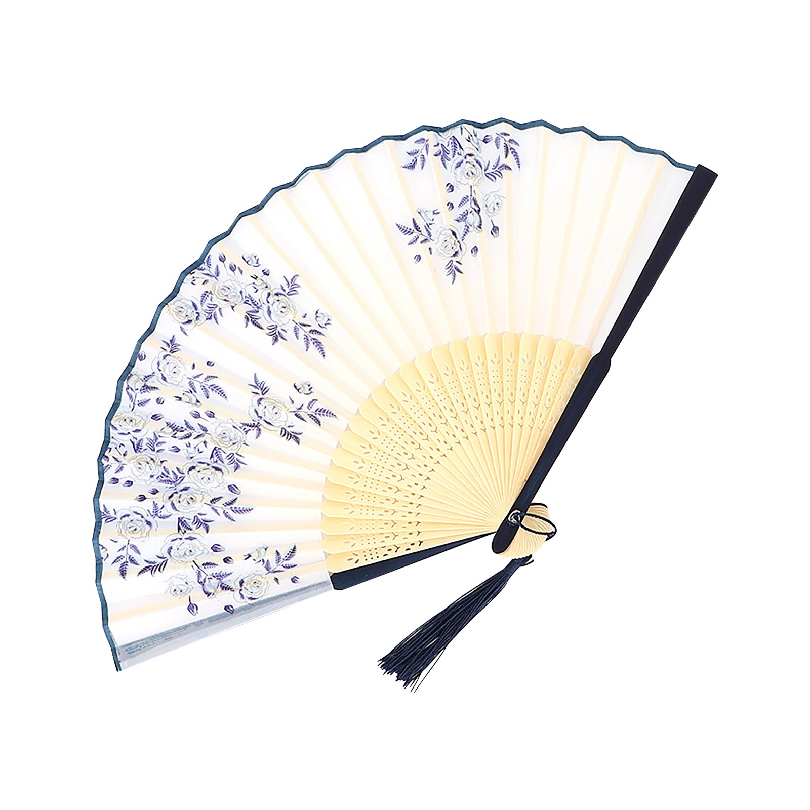 Abanico antiguo Abanico chino Abanico plegable antiguo Abanico de baile Abanicos de mano antiguos Artesanías decoradas Hanfu para fiestas de Halloween Artesanía: plum