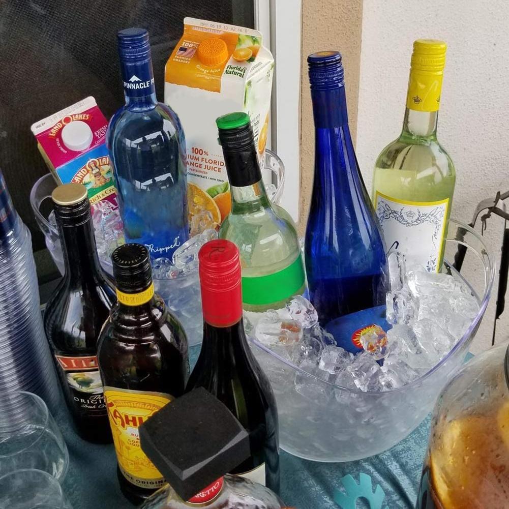 Seau à glace Transparent de 8l, porte-bouteille de cuisine, pour vin, Champagne, bière
