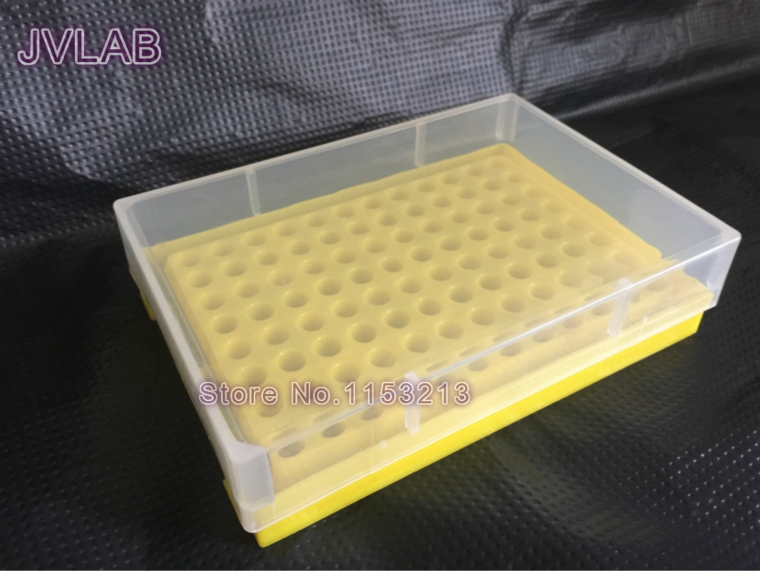 Plastic PCR Tube Box 0.2ml With 96 Holes, Laboratory Centrifuge Tube Box, Frozen Tube Storage Box, DNA Sample Tube Box 5pcs/lot