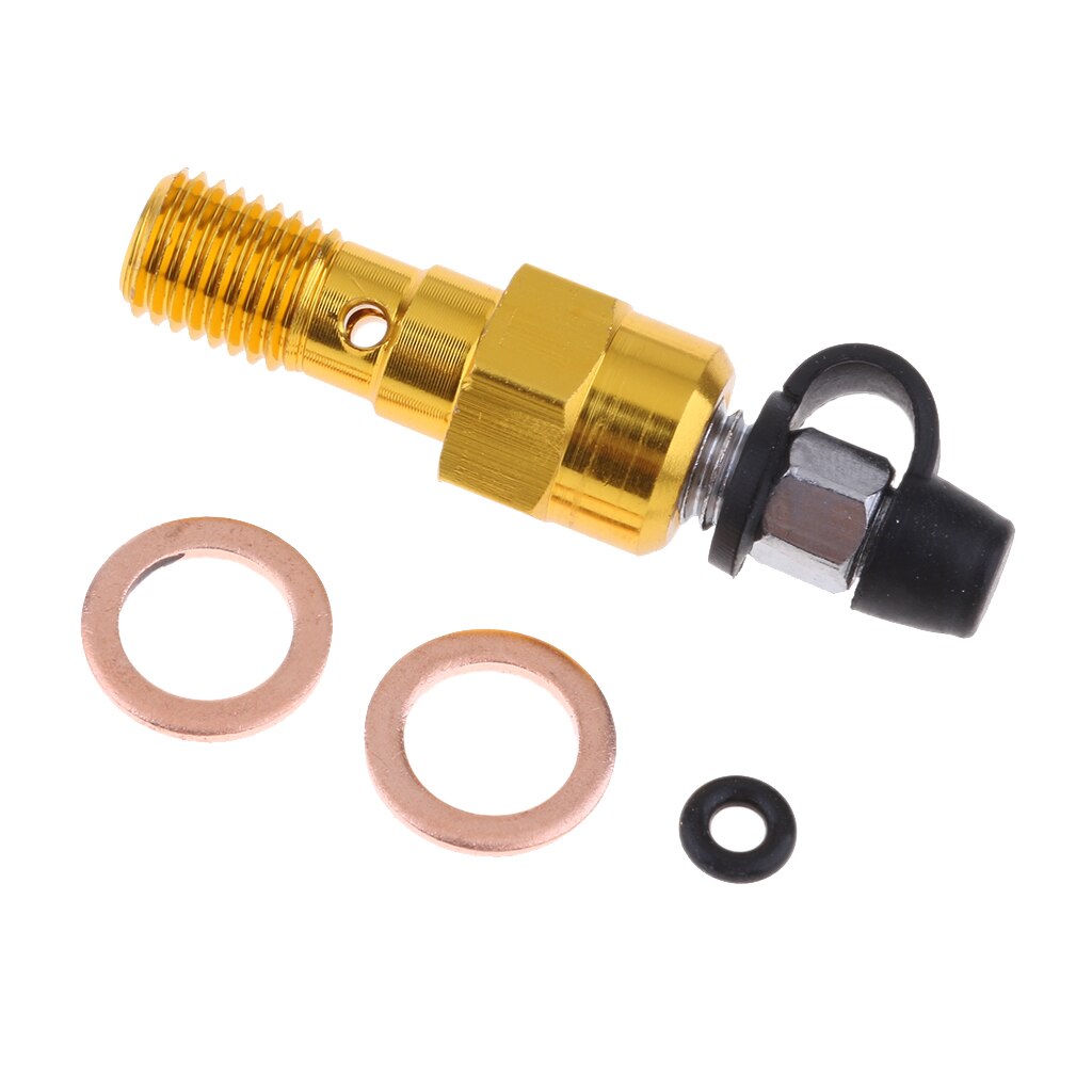 Universal M10 Single Banjo Bolt Thread Bleeder Nipple Washers 1.25mm Gold