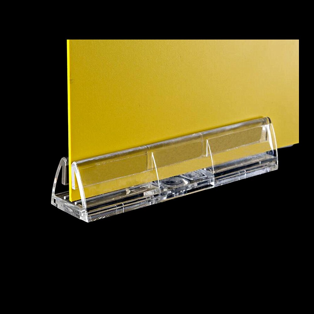 Plastic POP Reclame Poster Papier Card Play Show Bill Display Stand Houder met Magneet op Basis voor Winkel Plank Rack 10 pcs