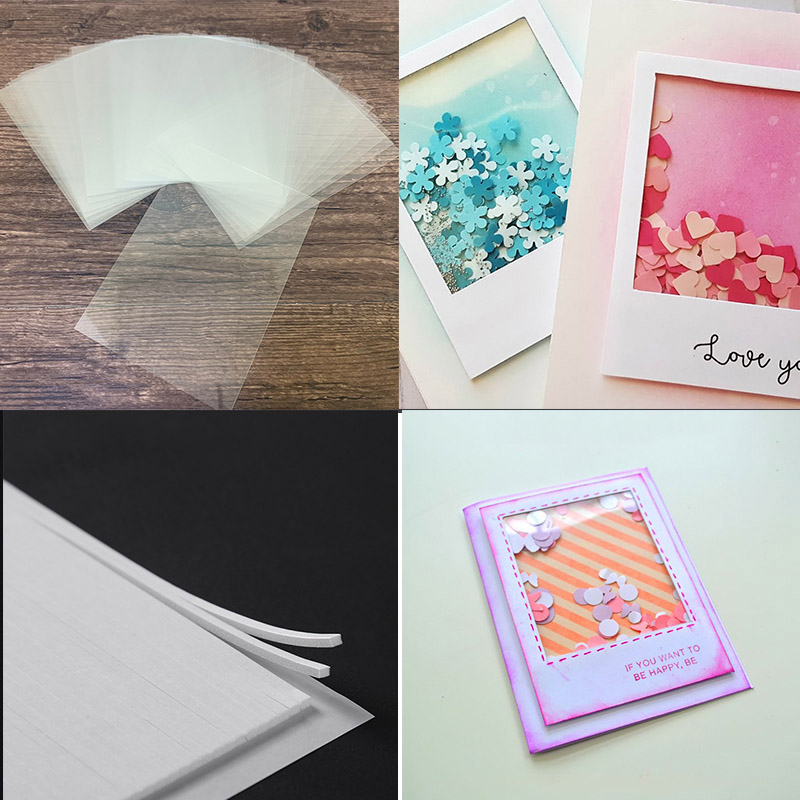 Láminas de plástico transparente para ventana, tiras de espuma adhesivas de doble cara para bricolaje, álbum de recortes, manualidades, coctelera, fabricación de tarjetas, nuevas