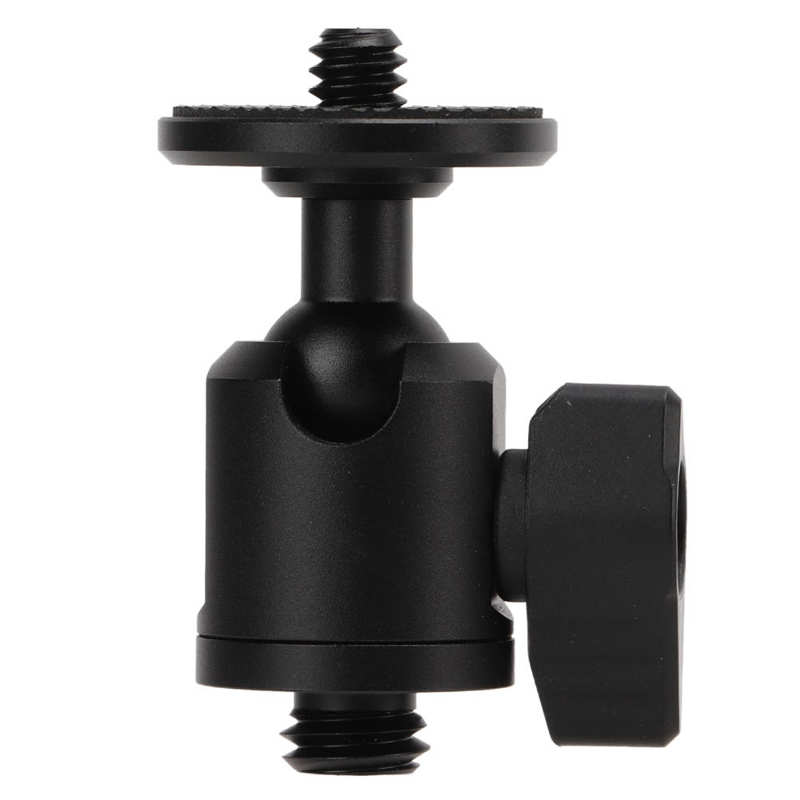 Ball Head Camera Mount Anodized Aluminum Alloy Tripod Ball Head Vertical 90° CNC Lathe for Phone