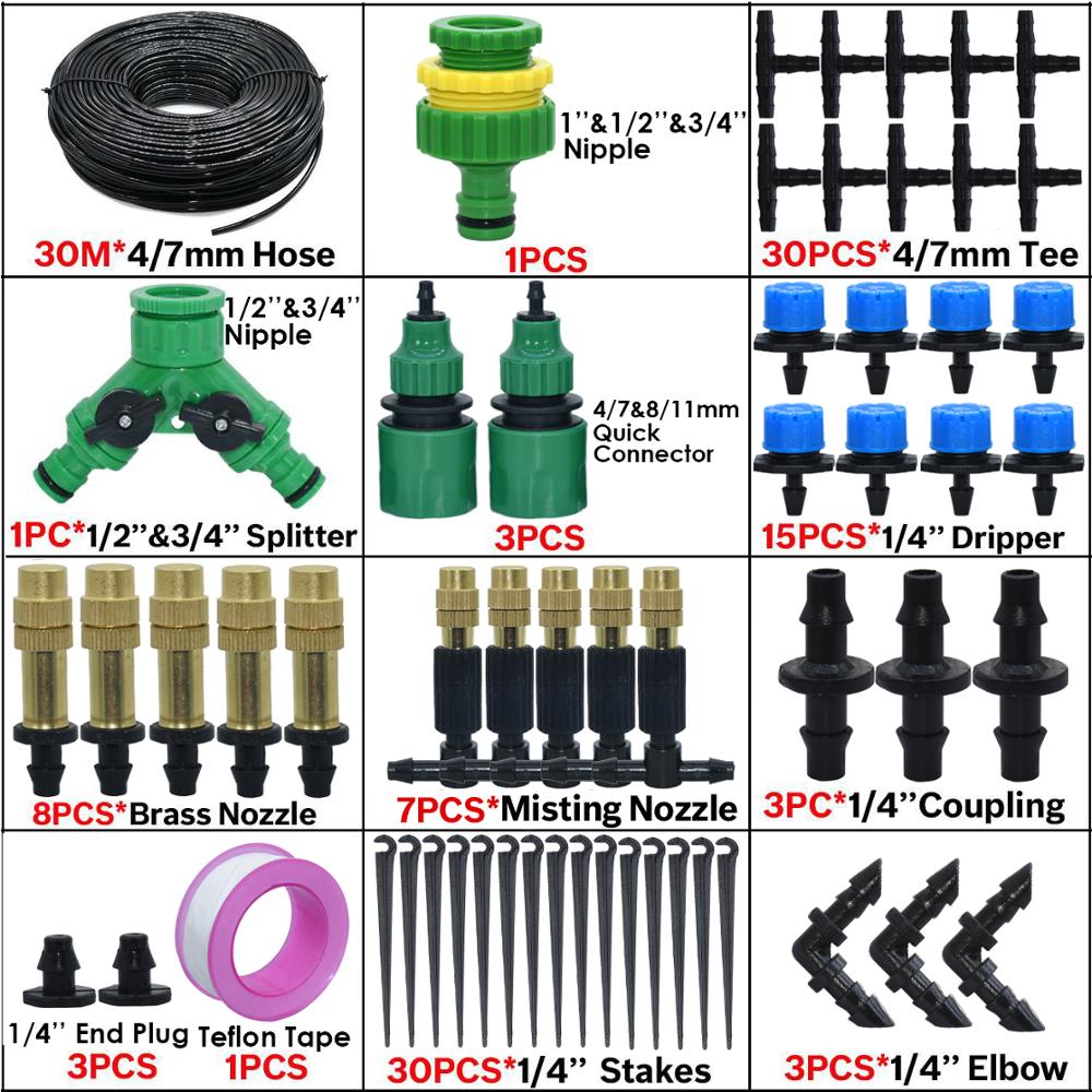 KESLA Garden Micro Drip Irrgation Watering Kit Timer Controller Automatic Misting Cooling 17CM Sprinkler Stake System Greenhouse: KSL01-KIT191-30M-A