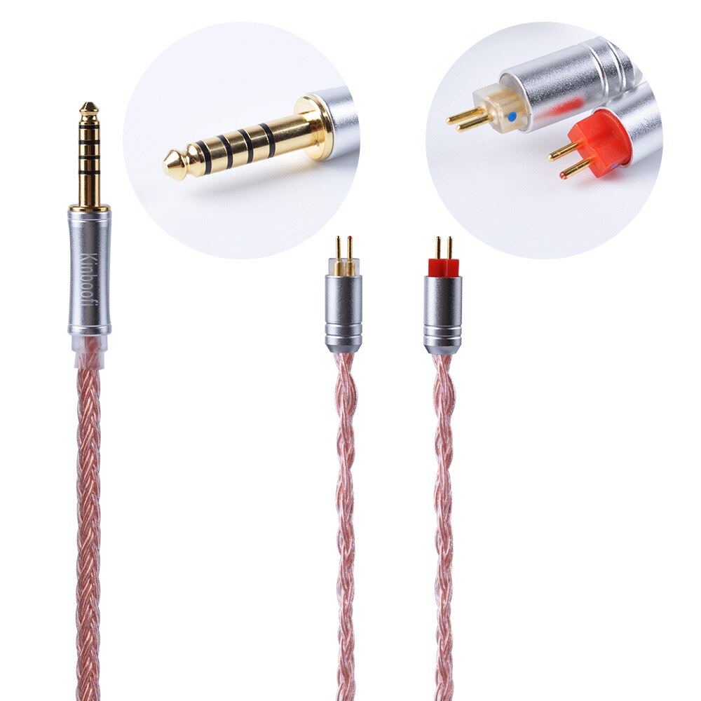 AK Kinboofi 16 Core Verzilverd 2.5/3.5/4.4mm Evenwichtige Oortelefoon Upgrade Kabel Met MMCX/2Pin voor AS10 ZS10 PRO ZSX TRN X6 C12: 2PIN 4.4