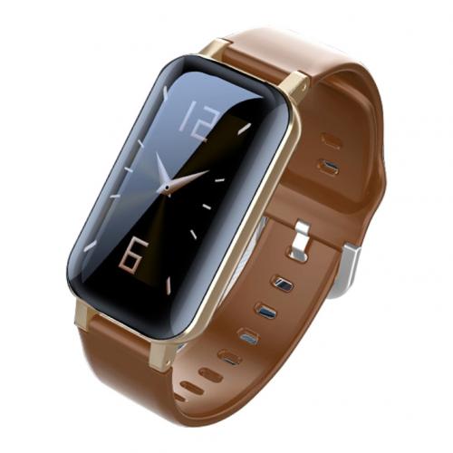 T89PRO 1.14inch Bluetooth Heart Rate Monitor Sports Smart Bracelet Pedometer with Bluetooth Earphones Waterproof: Golden