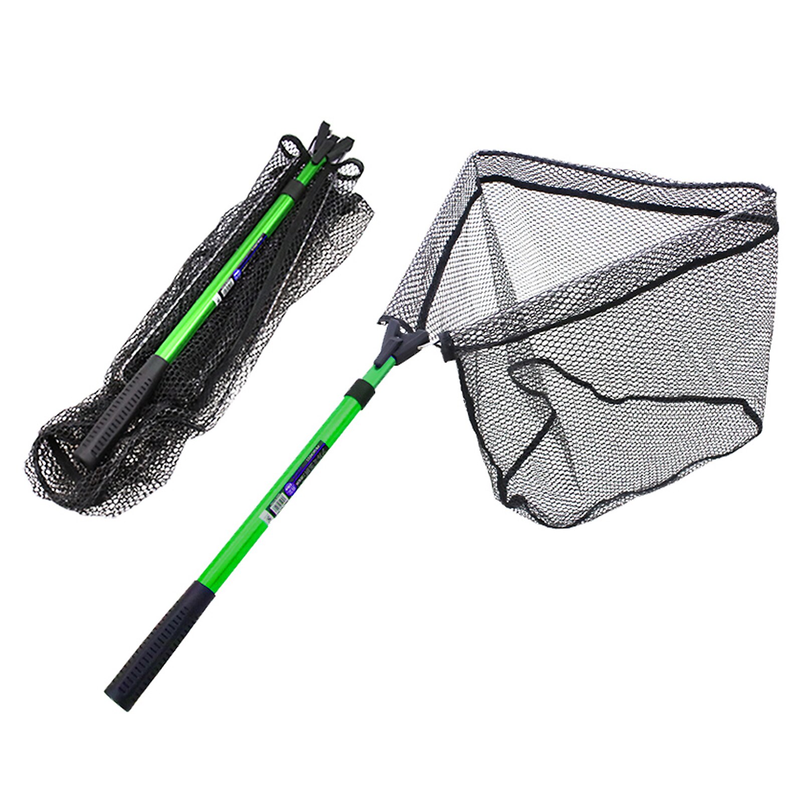 Folding Fishing Net Foldable Fish Landing Net Aluminum Telescopic Pole Handle Nylon Mesh for Safe Fish Catching Releasing