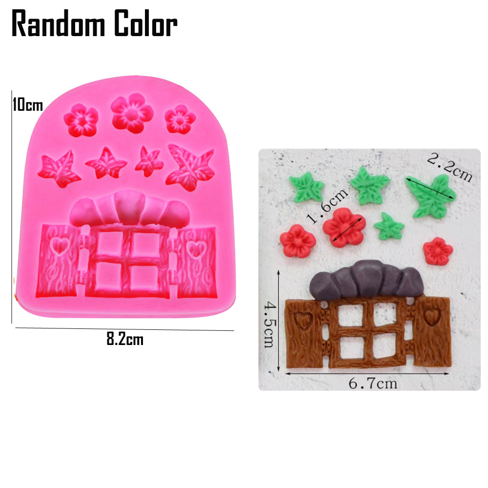 Tipi di fiaba Porta di lumaca Fungo Erba Fiore Zucchero Caramelle Torta Bordo Stampo in silicone Stampo per cioccolato Decorazione M302: Di Colore Giallo chiaro