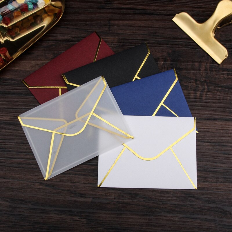 100Pcs Small Paper Envelope Sulfuric Acid Paper Envelopes DIY Postcard/ID Card Storage Envelopes Wedding Party Bag 10x7.5cm