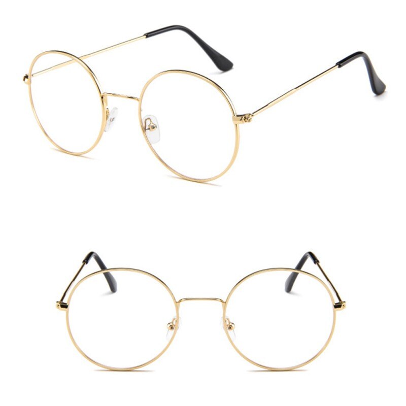 Unisex Korean Style Round Frame Clear Lens Glasses Reading Glass Optical Glasses Quiet Style Glasses: B