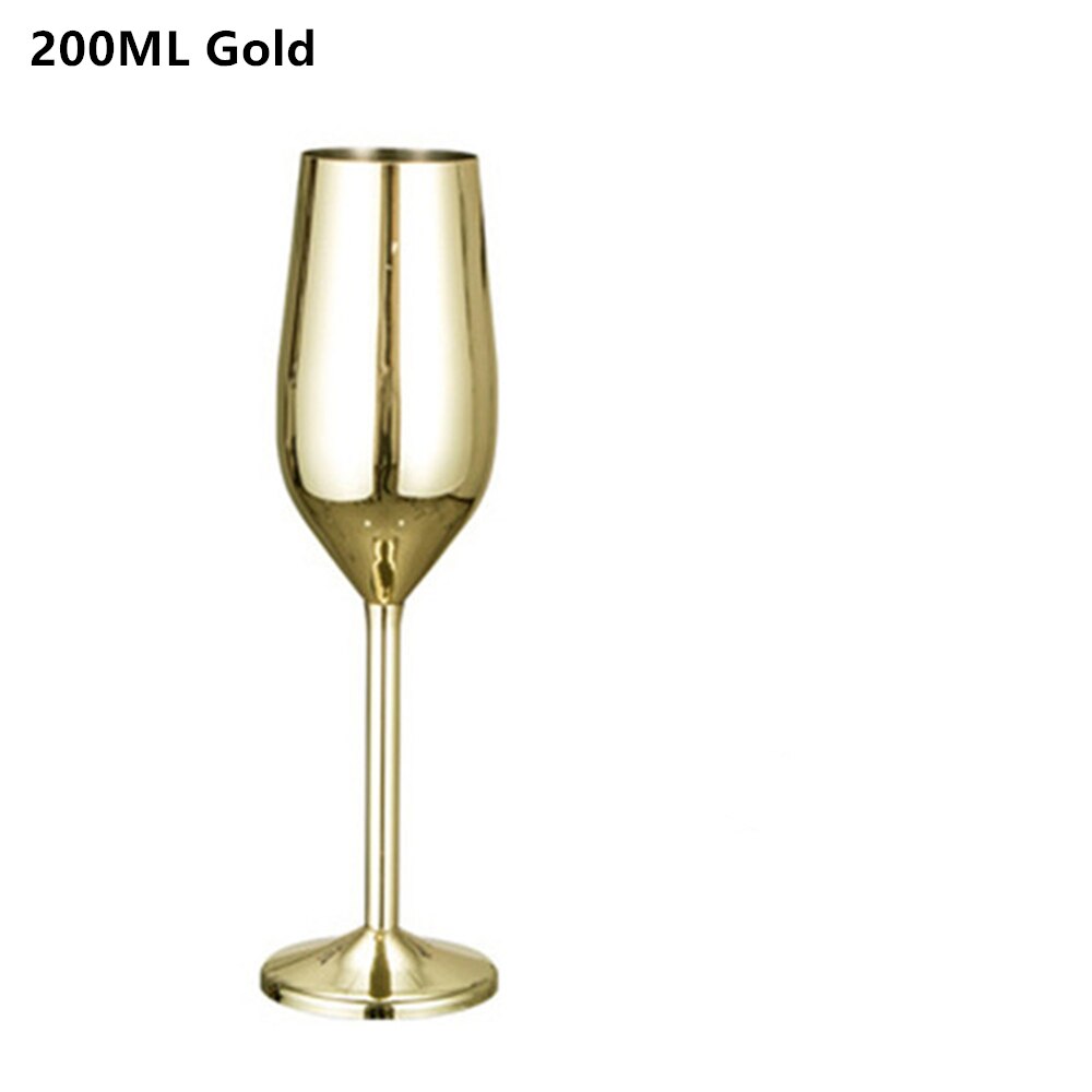 Copa de vino tinto de 500/200ML, vaso de cóctel para Bar, Picnic, Copa chapada en cobre de acero inoxidable, suministros de: 200ML Gold