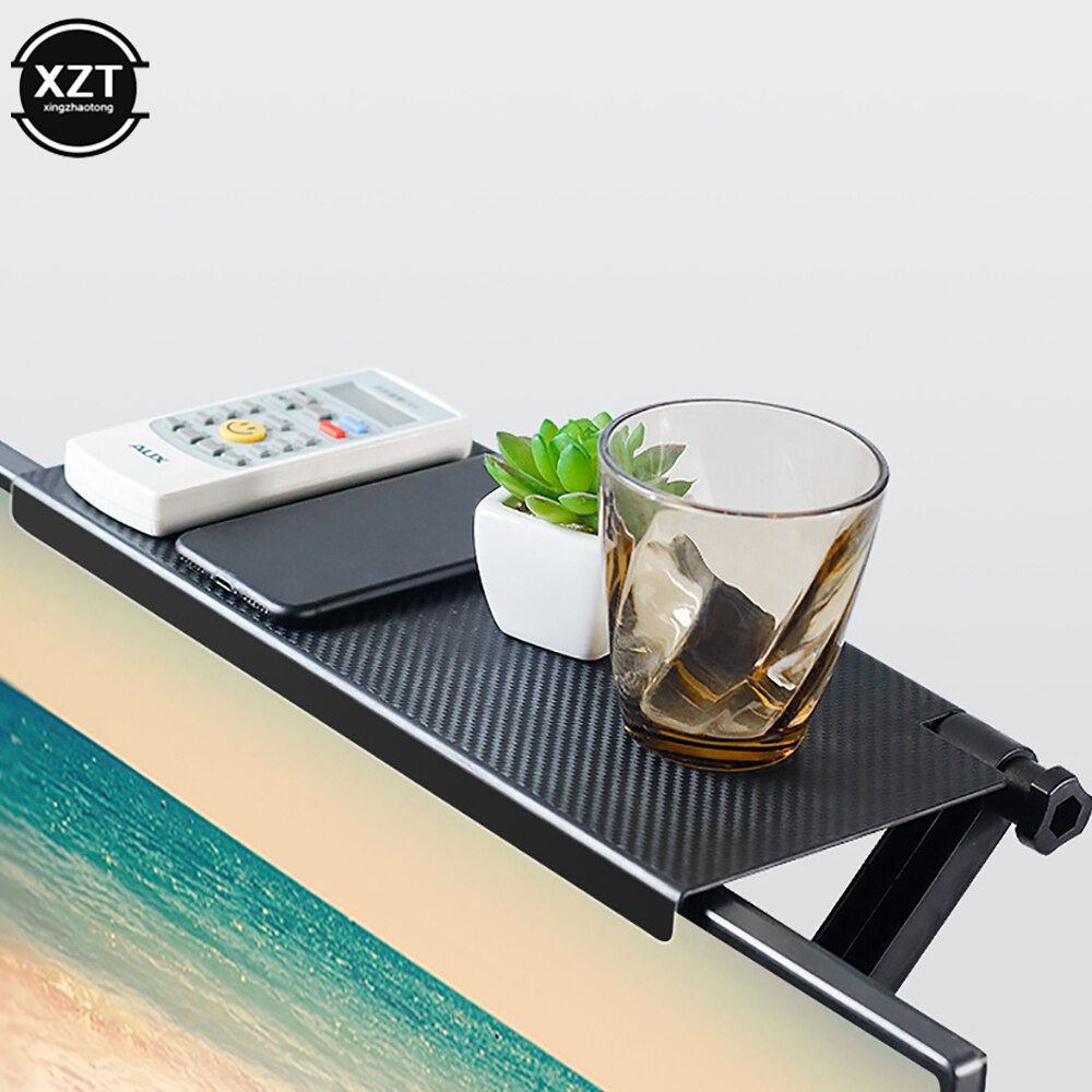 1 pz TV Monitor Rack Organizer schermo ripiano superiore staffa pratica archiviazione domestica Computer ufficio supporto multifunzione