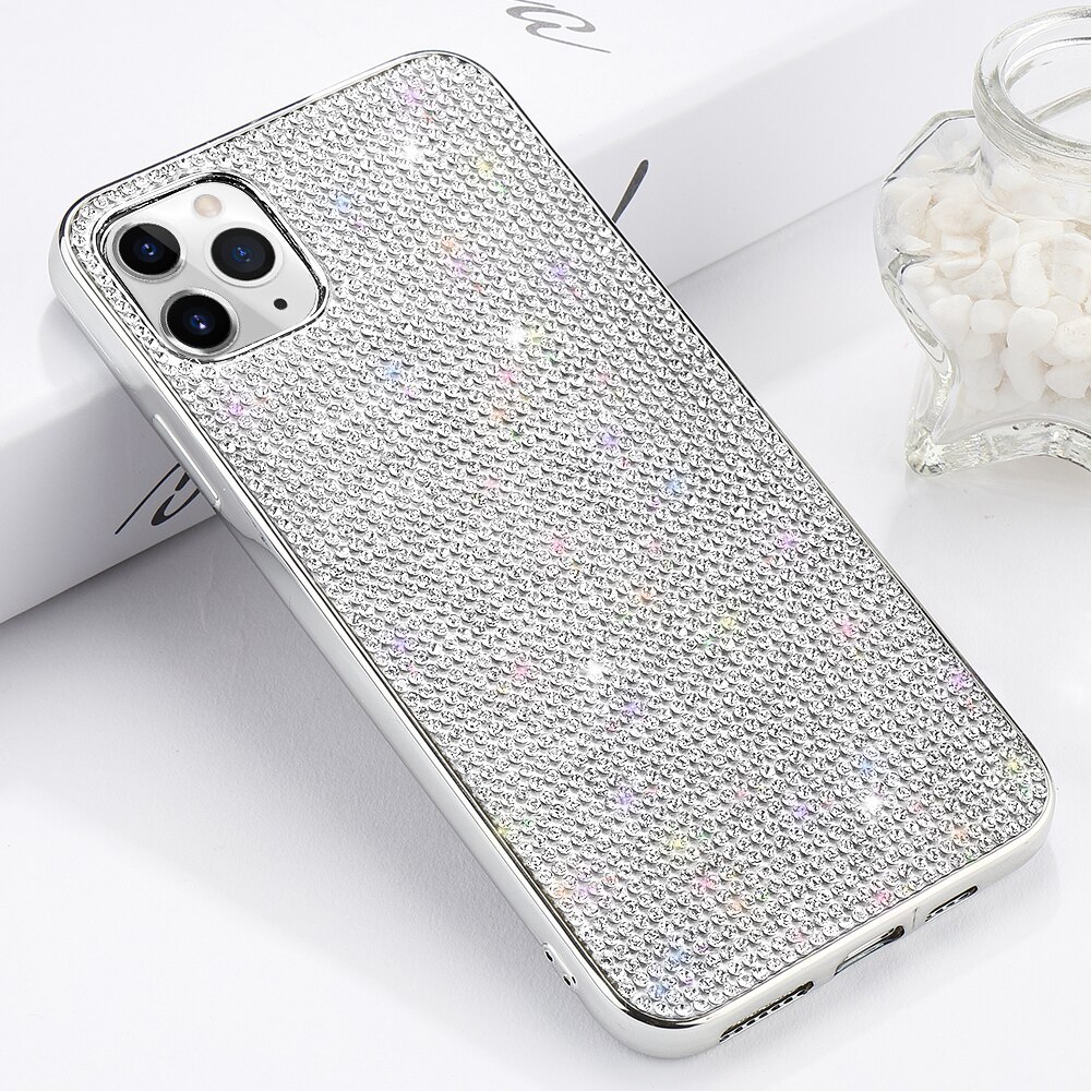 Bling di Scintillio Della Cassa del Rhinestone Per il iPhone 11 Pro Xs Max Xr X Popolare Soft Cover Per 7 8 Più di 6 6S SE2020 12 Mini Antiurto Coque