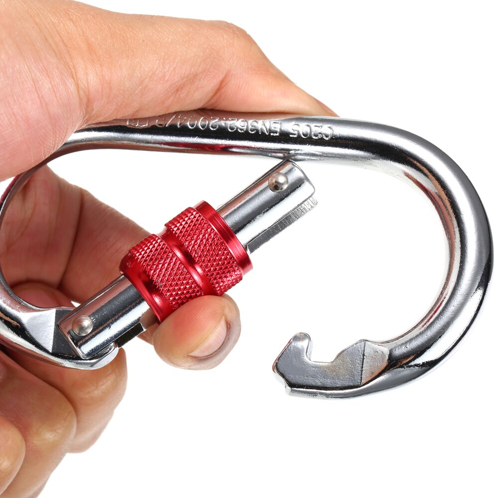 Lixada 30kN Cable Trolley Pulley Dual Pulley with 25kN Srew Locking Carainber For Rock Climbing Caving Aloft Work Rescue