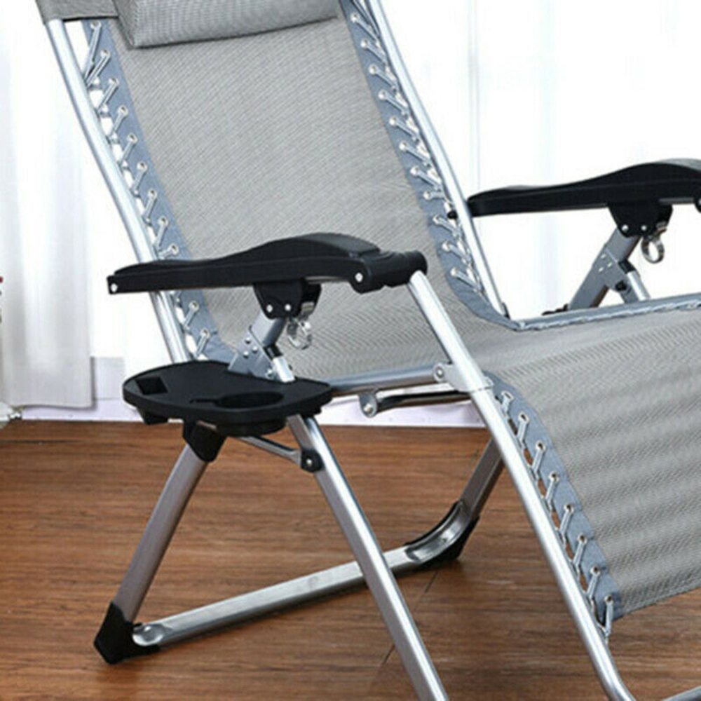 Portable Sturdy Plastic Recliner Tray Gravity Folding Lounge Beach Chairs Outdoor Camping Beach Recliner Safe Tray Tool Shelf