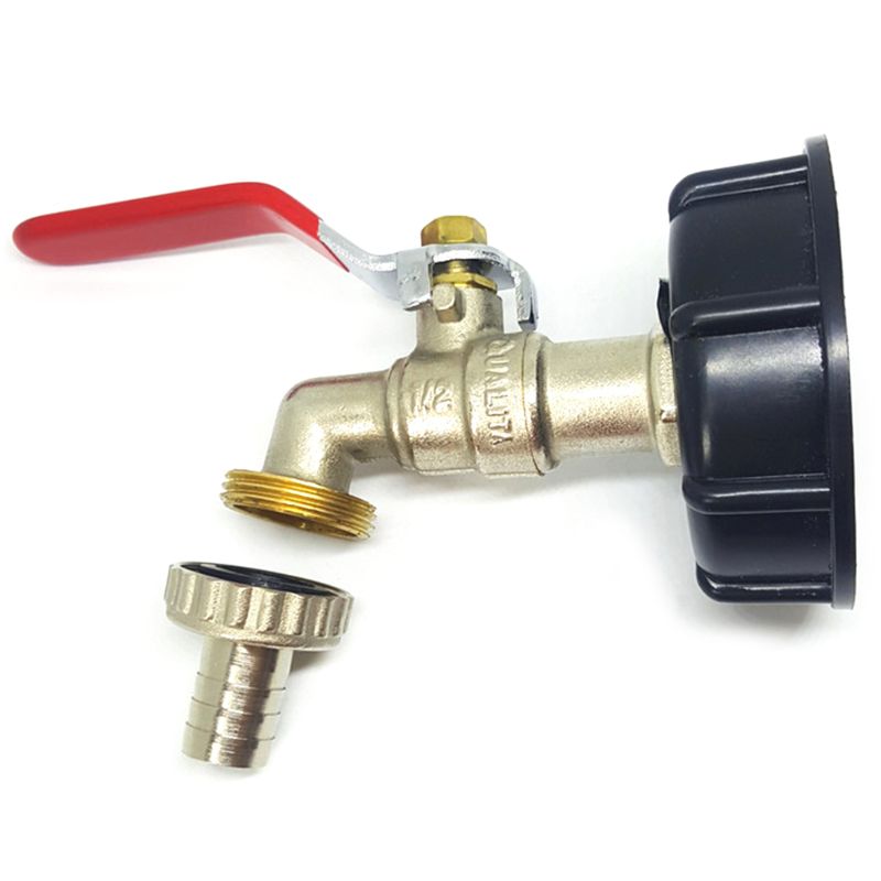 IBC Tank Container Adapter 1/2" 3/4'' Brass Thread Water Tap Water Tank Hose Connector Water Flow Control Faucet