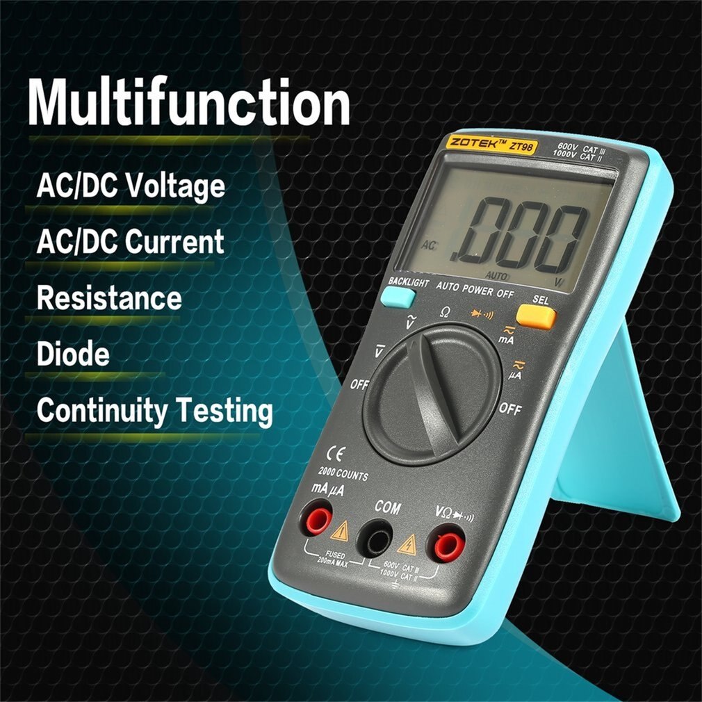 Digital Multimeter Ammeter Voltmeter Resistance Frequency backlight Meter voltage Diode Frequency ZT98 ZT100 ZT101 ZT102